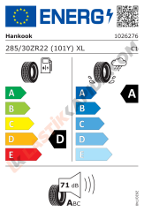 285/30R22 101Y XL Ventus S1 evo3 K127 Sound Absorber (Foam) AO(Audi) Yaz