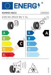 Kumho 235/40R19 96Y XL Solus 4S HA32 4Mevsim 2024