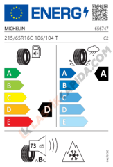 215/65 R16C 106/104T AGILIS CROSSCLIMATE MICHELIN